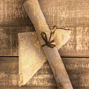 Fall Leaves place mat and cloth napkin set